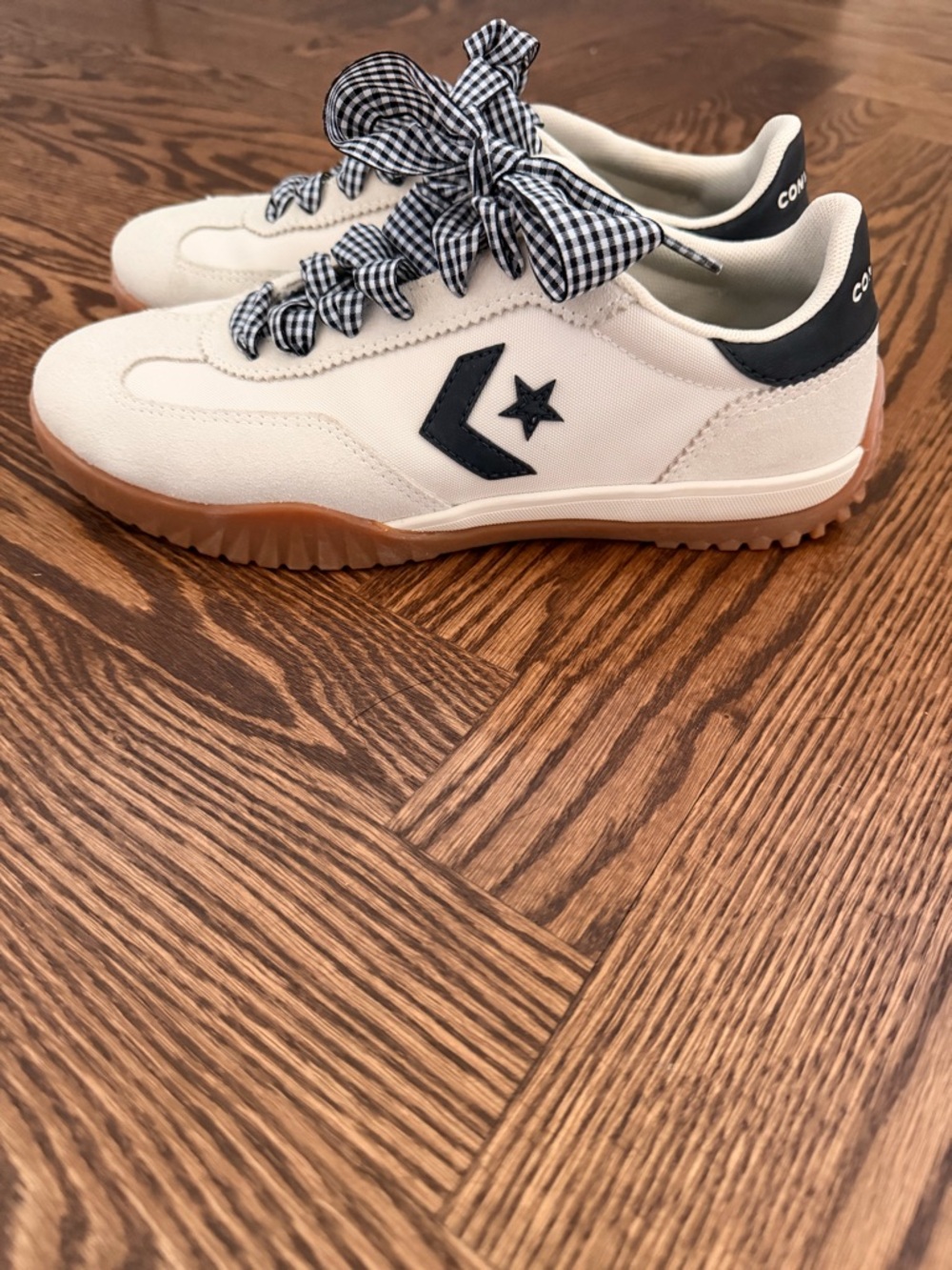 Converse Run Star Trainer Sneakers in Egret, Black + Honey with Anthro Laces